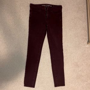 Burgundy American Eagle jeans